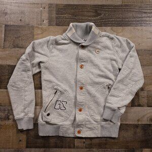 G-Star RAW Hibiki Sweat Jacket Men’s Medium Gray Button Front Streetwear